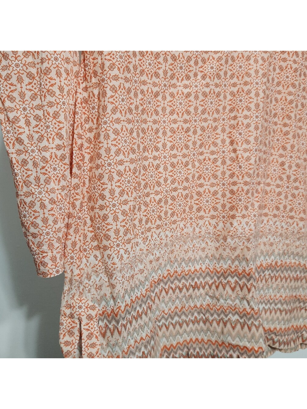 Athleta Swim Cover Up Medium Orange Boho Hippie Floral V Neck - Picture 8 of 9